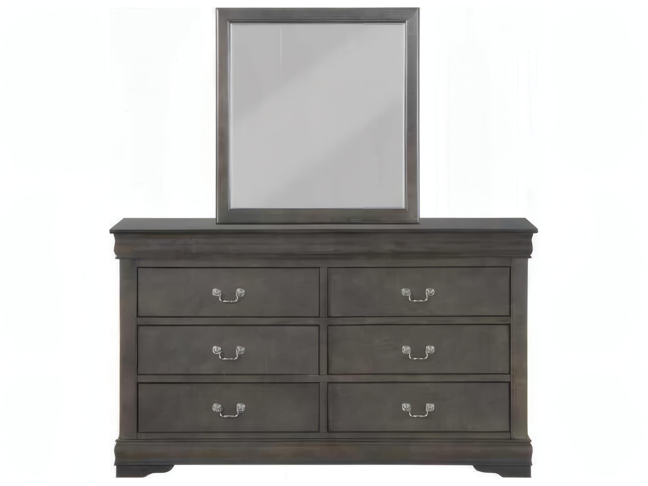 Acme Furniture Louis Philippe Dark Gray Rectangular Wall Mirror