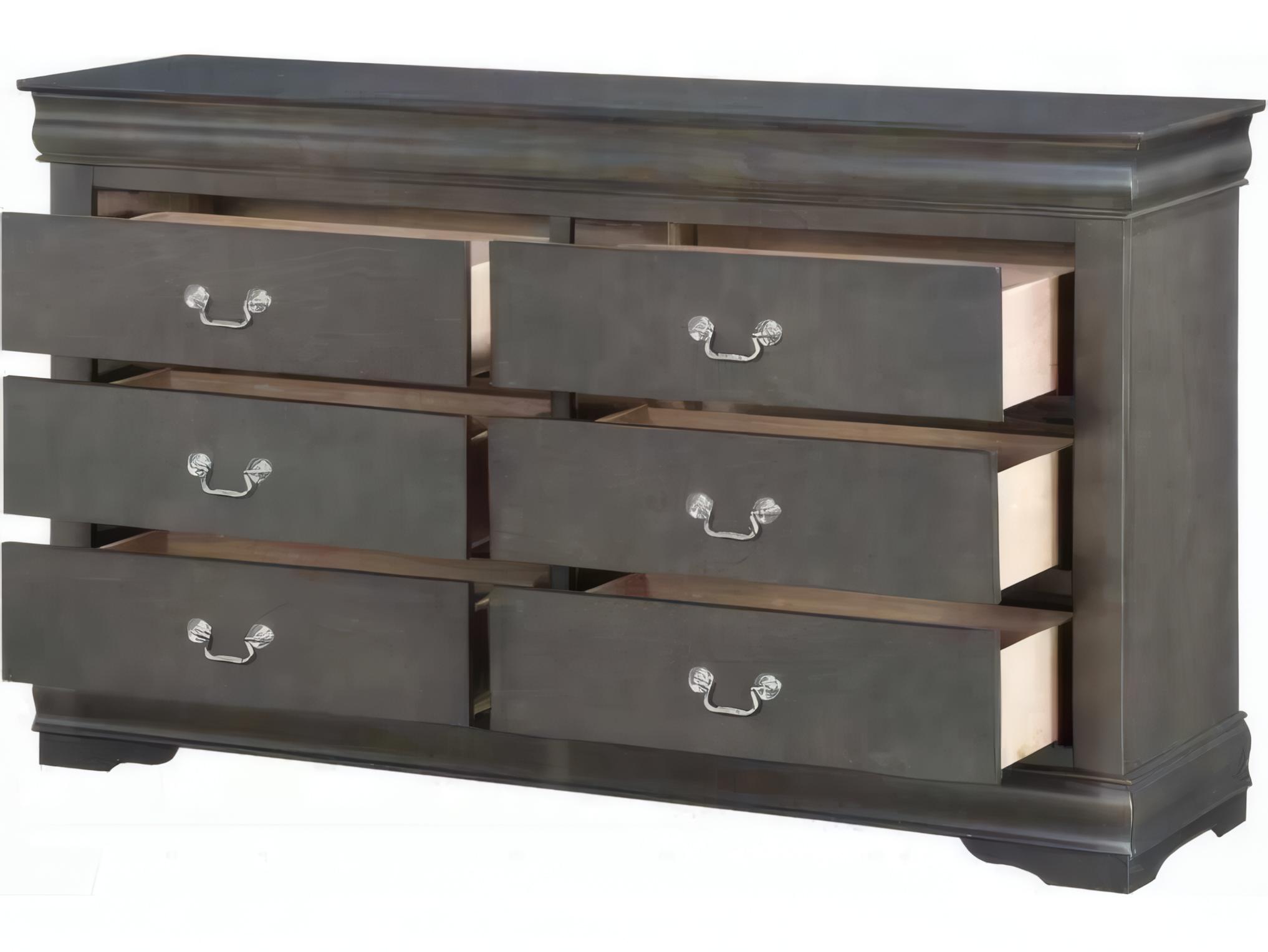 Acme Furniture Louis Philippe 6-Drawers Pine Wood Double Dresser