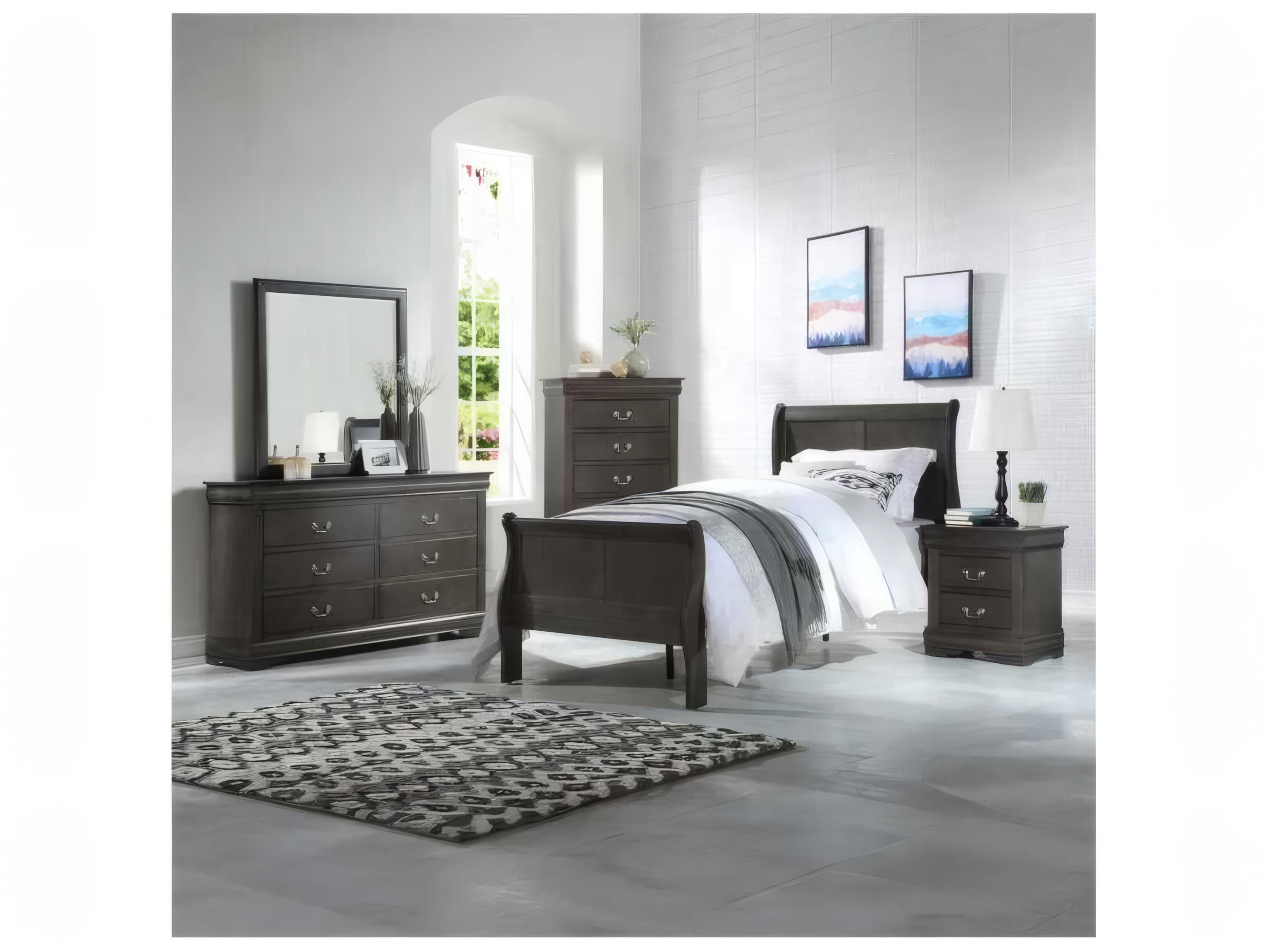 Acme Furniture Louis Philippe 6-Drawers Pine Wood Double Dresser