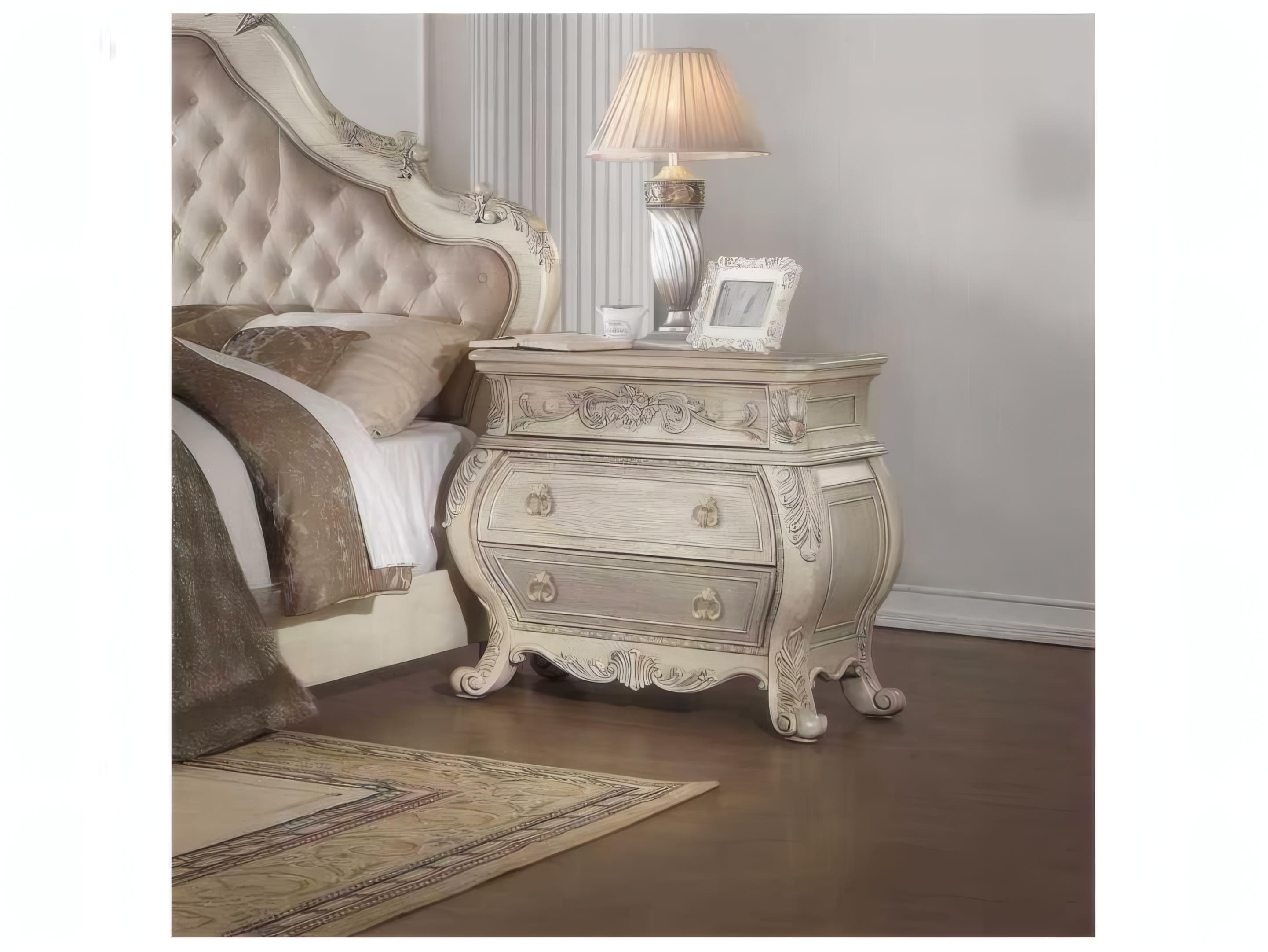 Acme Furniture Ragenardus 3-Drawers Rubberwood Nightstand