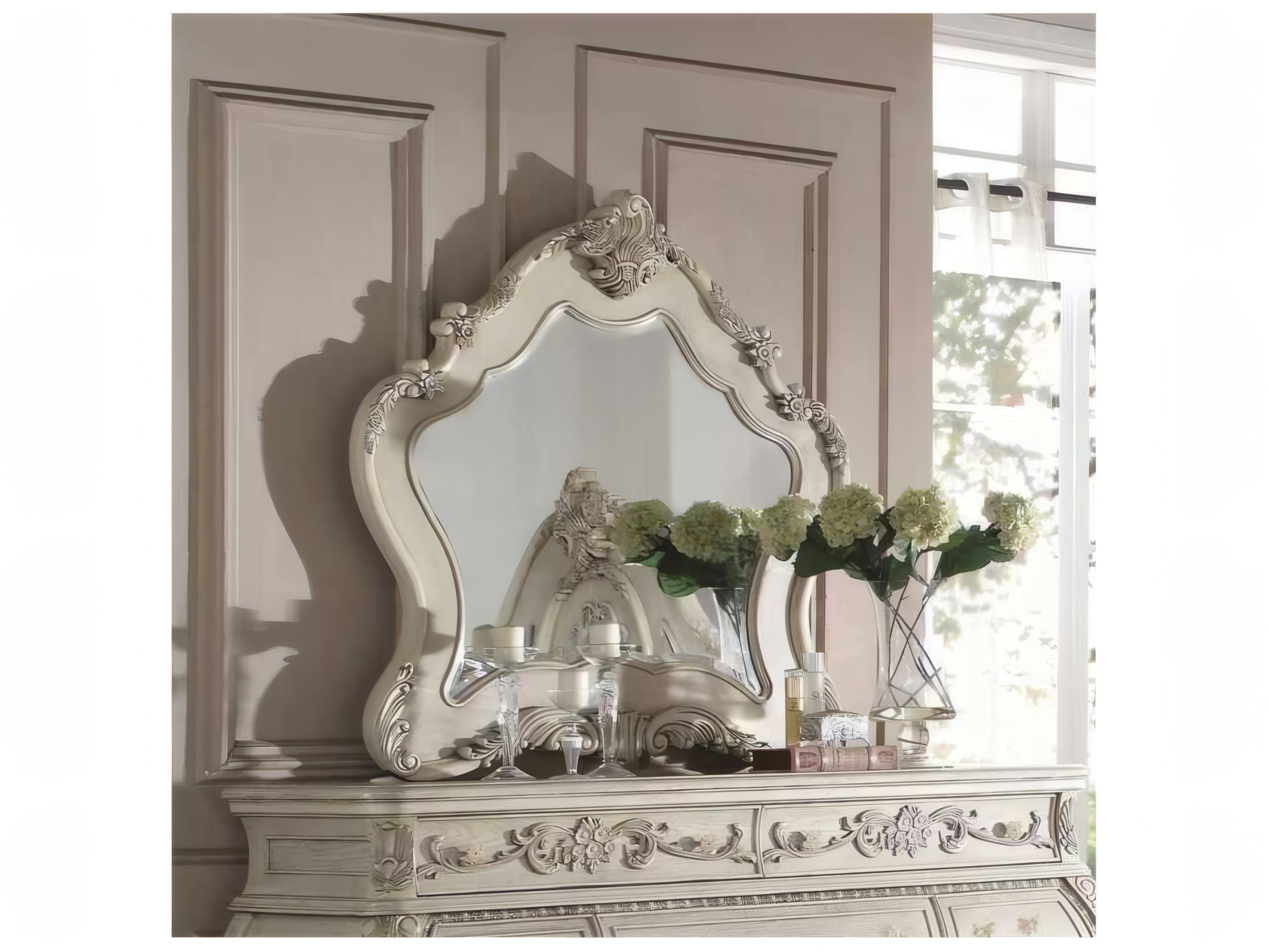 Acme Furniture Ragenardus Antique White Wall Mirror