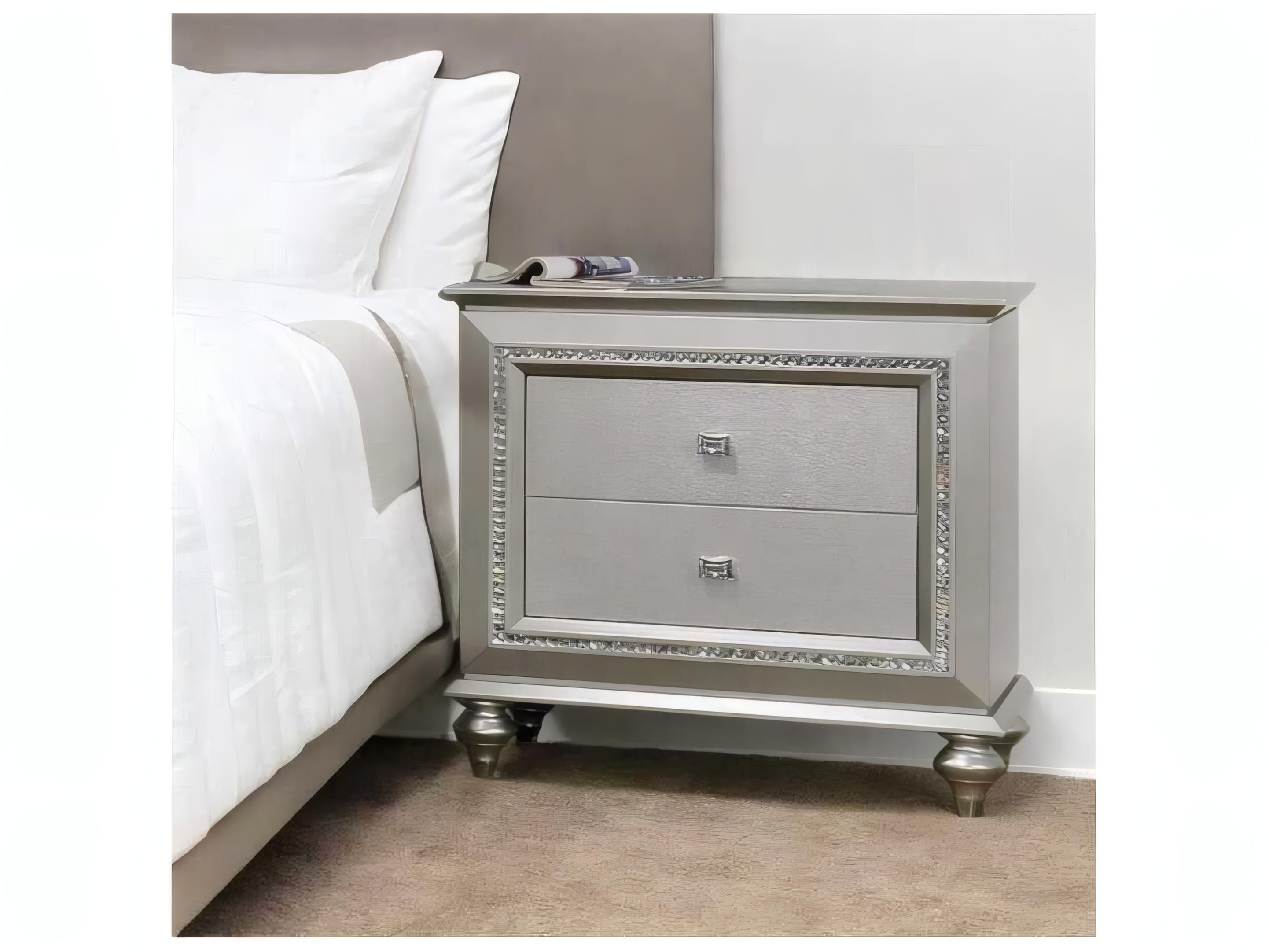 Acme Furniture Kaitlyn 2-Drawers Rubberwood Nightstand