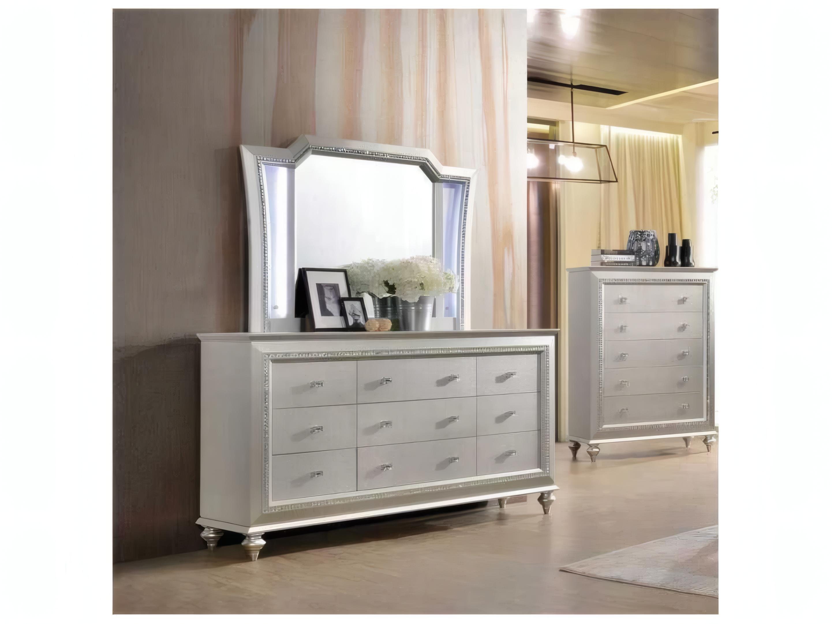 Acme Furniture Kaitlyn Led Champagne Dresser Mirror