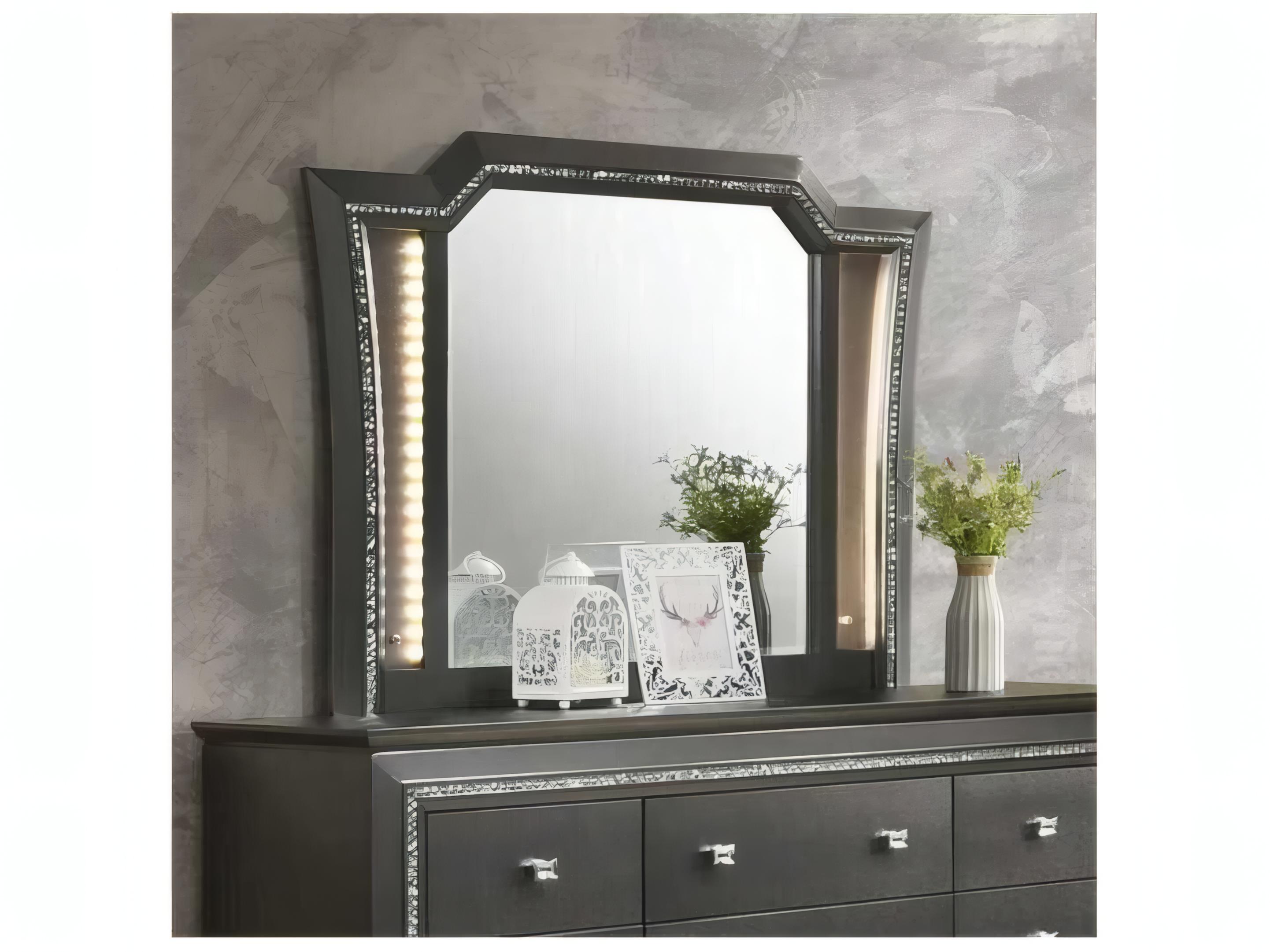 Acme Furniture Kaitlyn Metallic Gray Wall Mirror