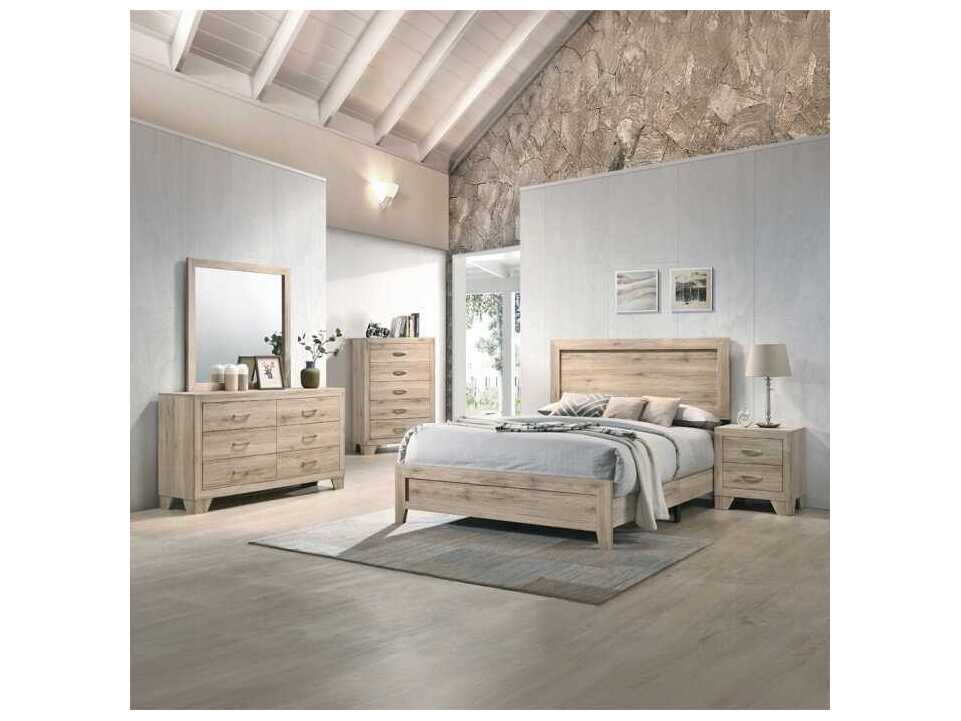 Acme Furniture Miquell Natural Plywood Wood King Panel Bed