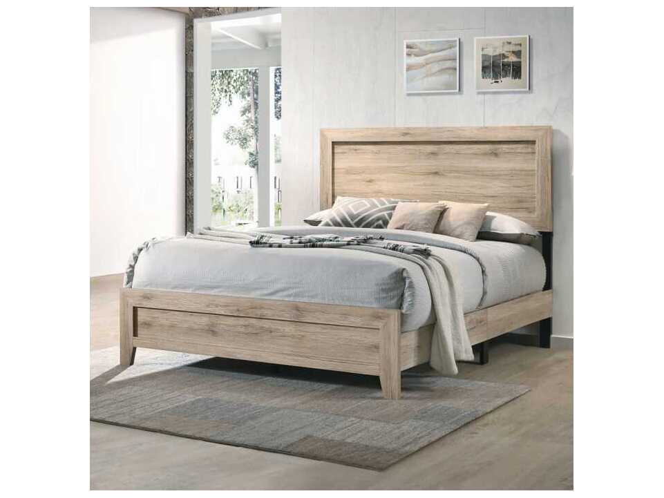 Acme Furniture Miquell Natural Plywood Wood Queen Panel Bed