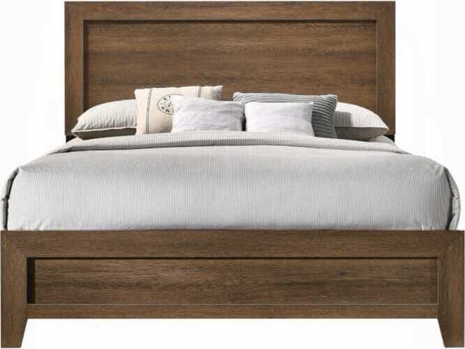 Acme Furniture Miquell Oak Brown Plywood Wood King Panel Bed
