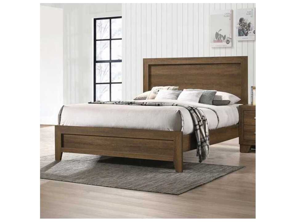 Acme Furniture Miquell Oak Brown Plywood Wood King Panel Bed