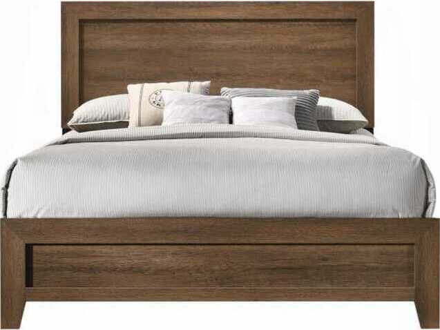 Acme Furniture Miquell Oak Brown Wood Queen Panel Bed