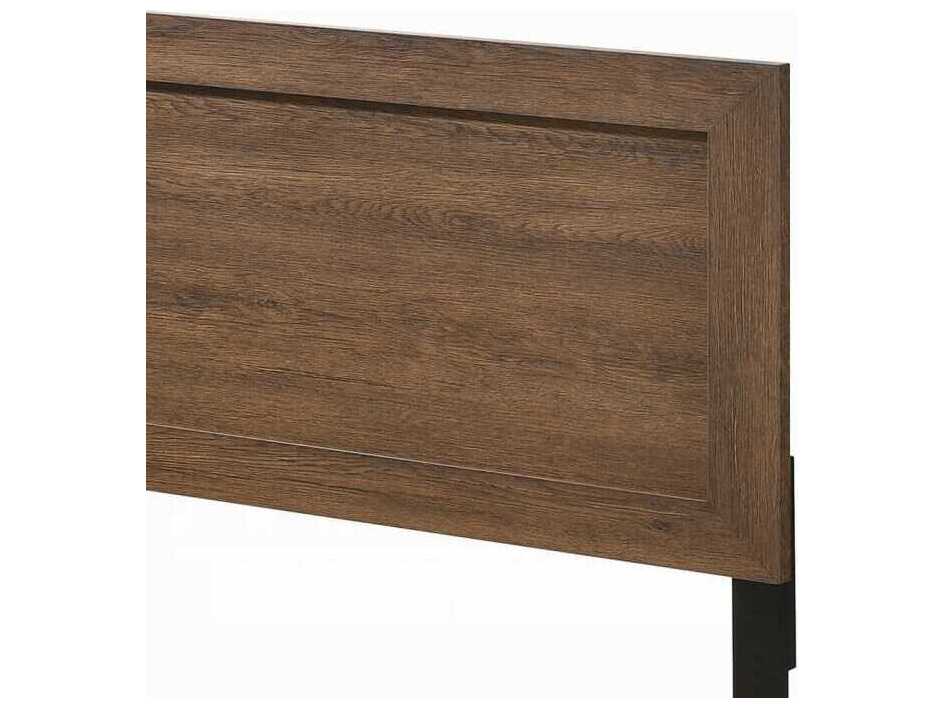 Acme Furniture Miquell Oak Brown Wood Queen Panel Bed