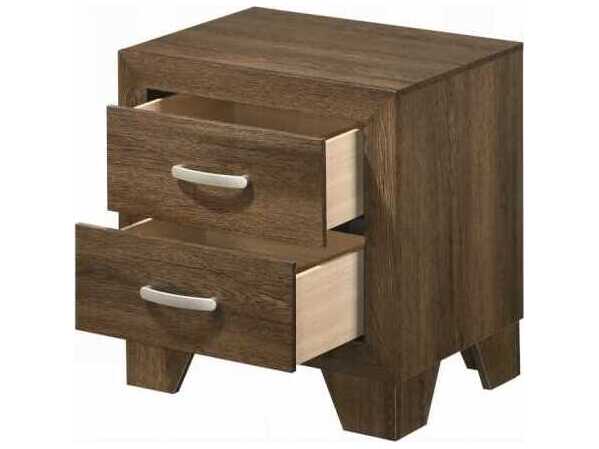Acme Furniture Miquell 2-Drawers Brown Oak Wood Nightstand