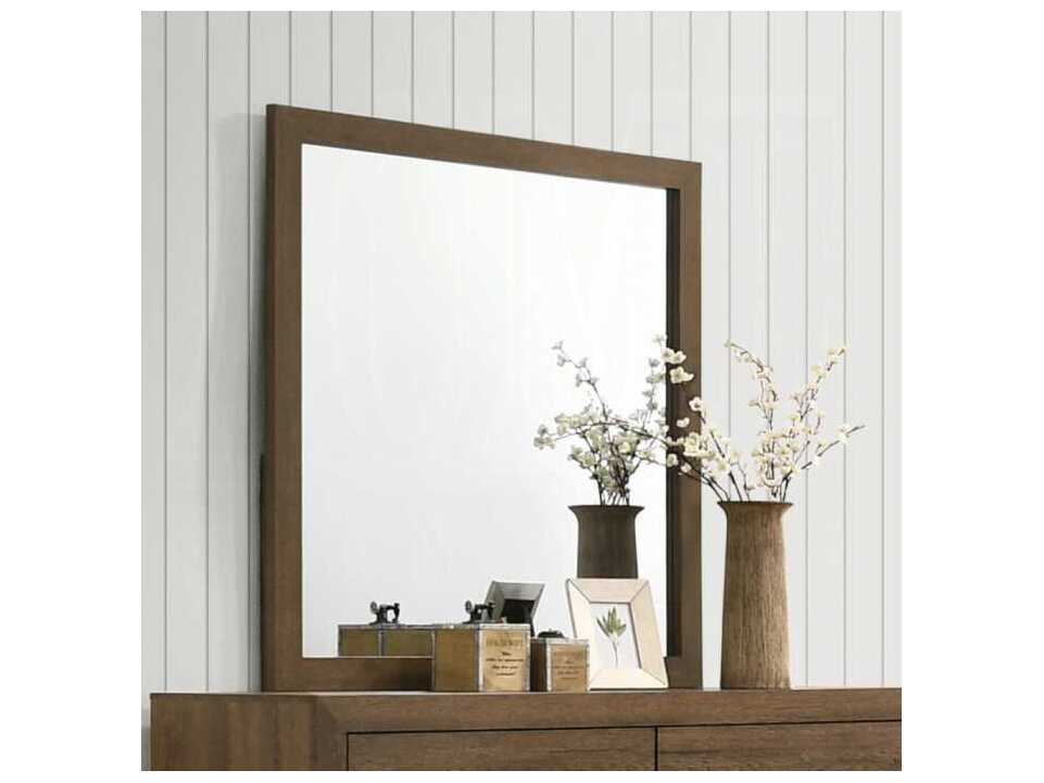 Acme Furniture Miquell Oak Square Wall Mirror
