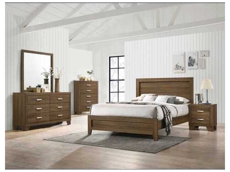 Acme Furniture Miquell 6-Drawers Brown Oak Wood Double Dresser