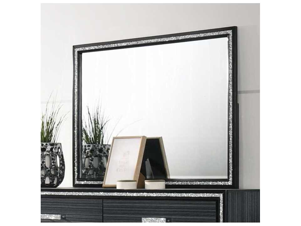 Acme Furniture Haiden Weathered Black Rectangular Wall Mirror