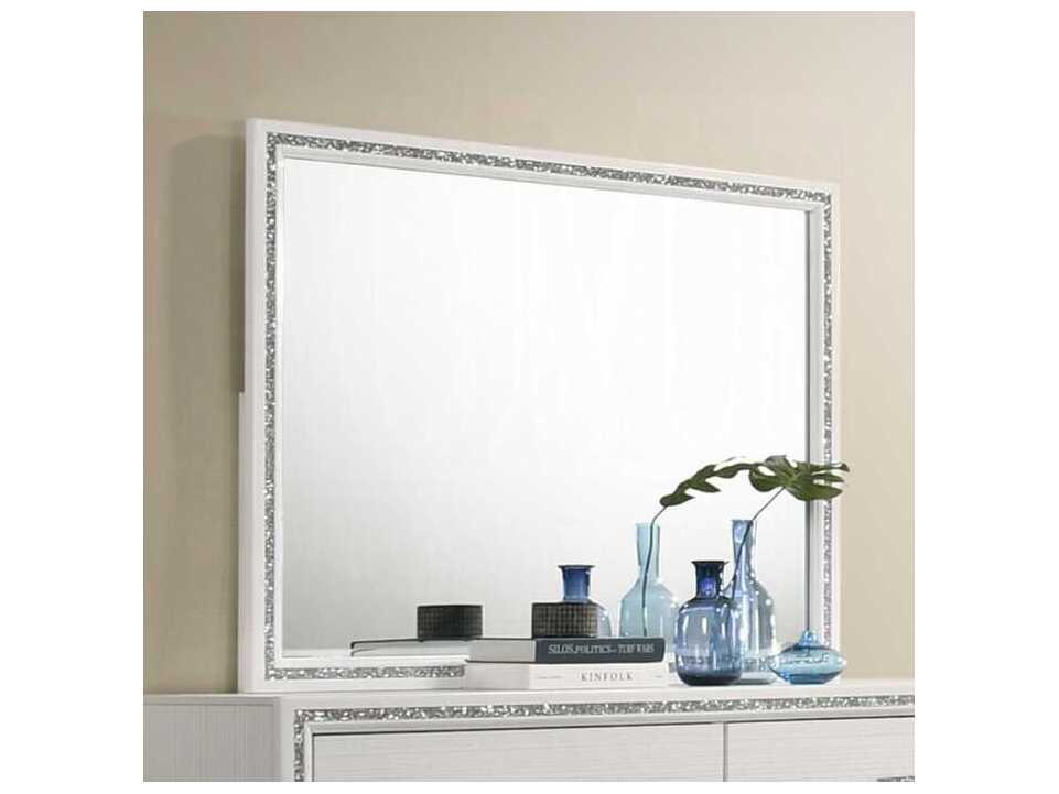 Acme Furniture Haiden White Rectangular Wall Mirror
