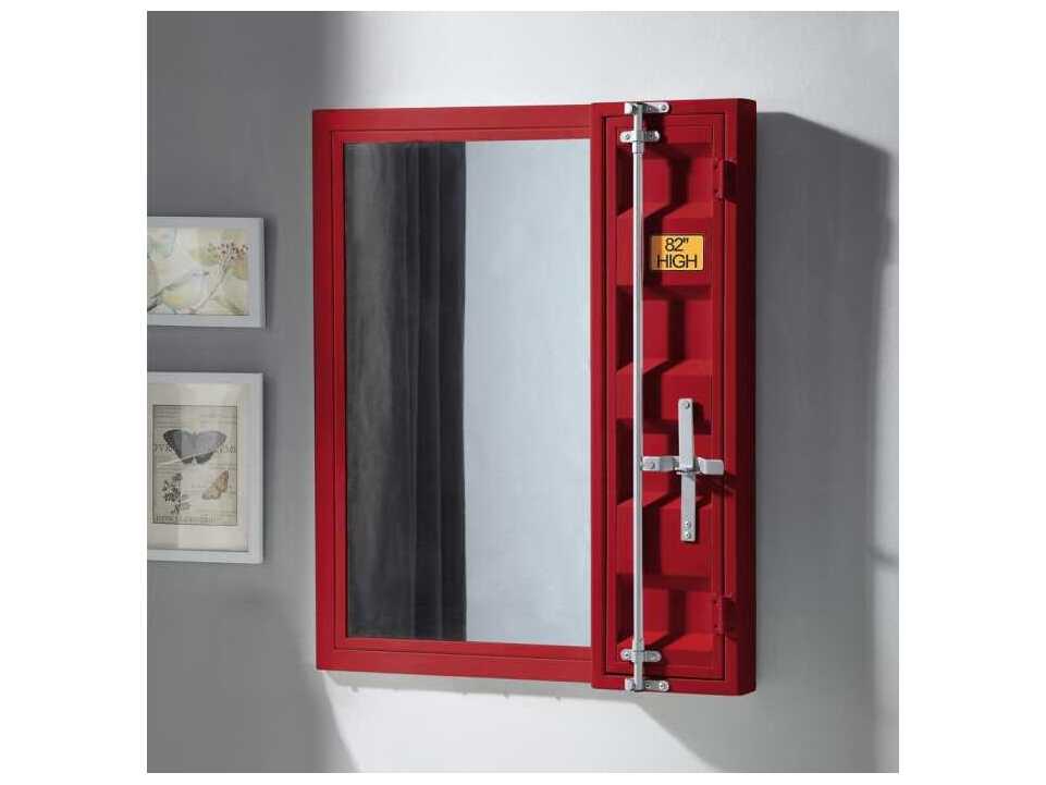 Acme Furniture Cargo Red Reactangular Vanity Mirror