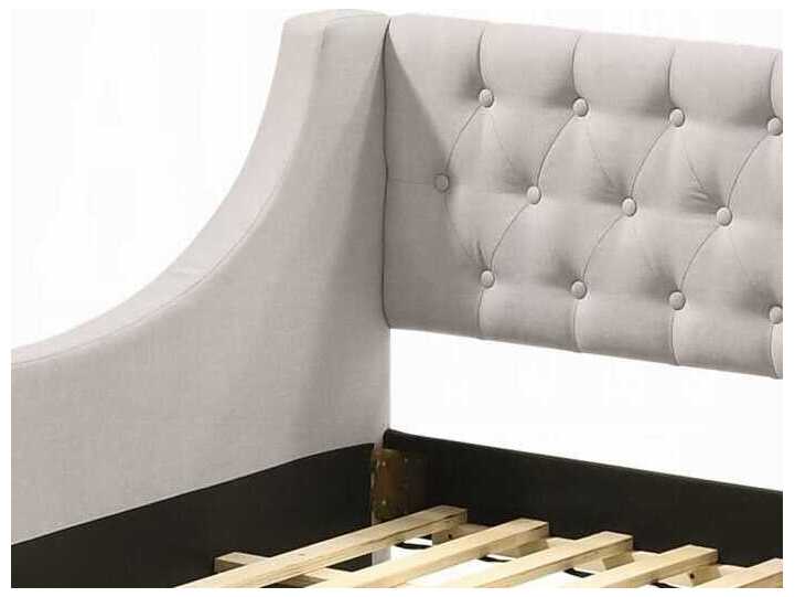 Acme Furniture Lianna Fog Fabric Gray Rubberwood Upholstered Full Daybed Bed