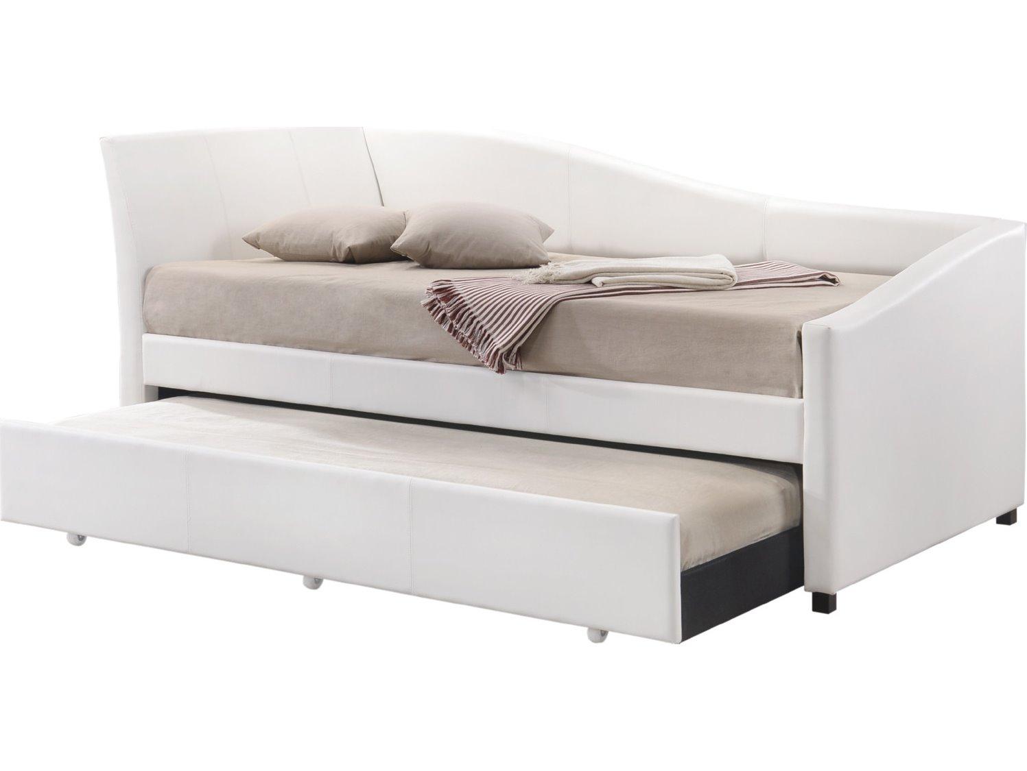 Acme Furniture Jedda White Synthetic Leather Rubberwood Twin Daybed Bed