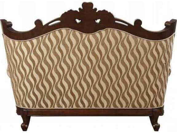 Acme Furniture Fabric Walnut Beige Upholstered Loveseat