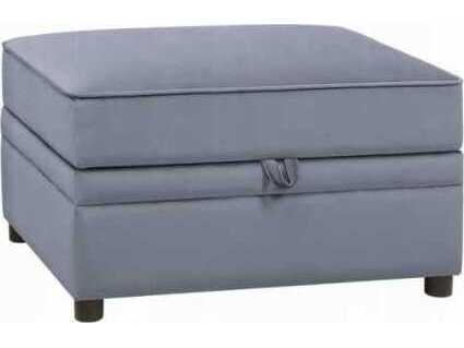 Acme Furniture Gray Velvet Upholstered Ottoman