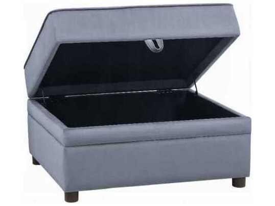 Acme Furniture Gray Velvet Upholstered Ottoman
