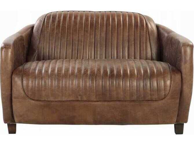 Acme Furniture Brancaster Retro Brown Leather Loveseat