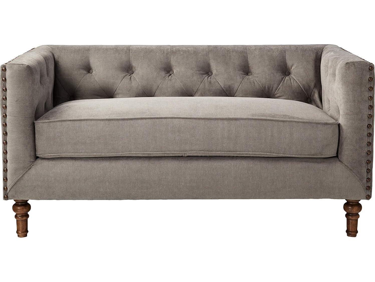 Acme Furniture Sidonia Gray Velvet Upholstered Loveseat