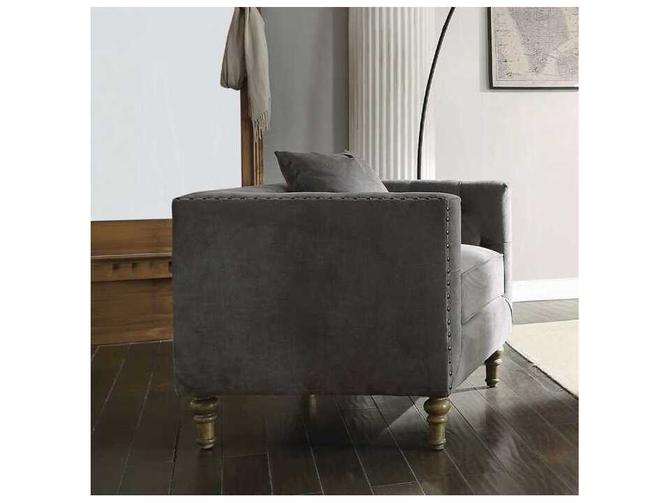 Acme Furniture Sidonia Gray Velvet Accent Chair