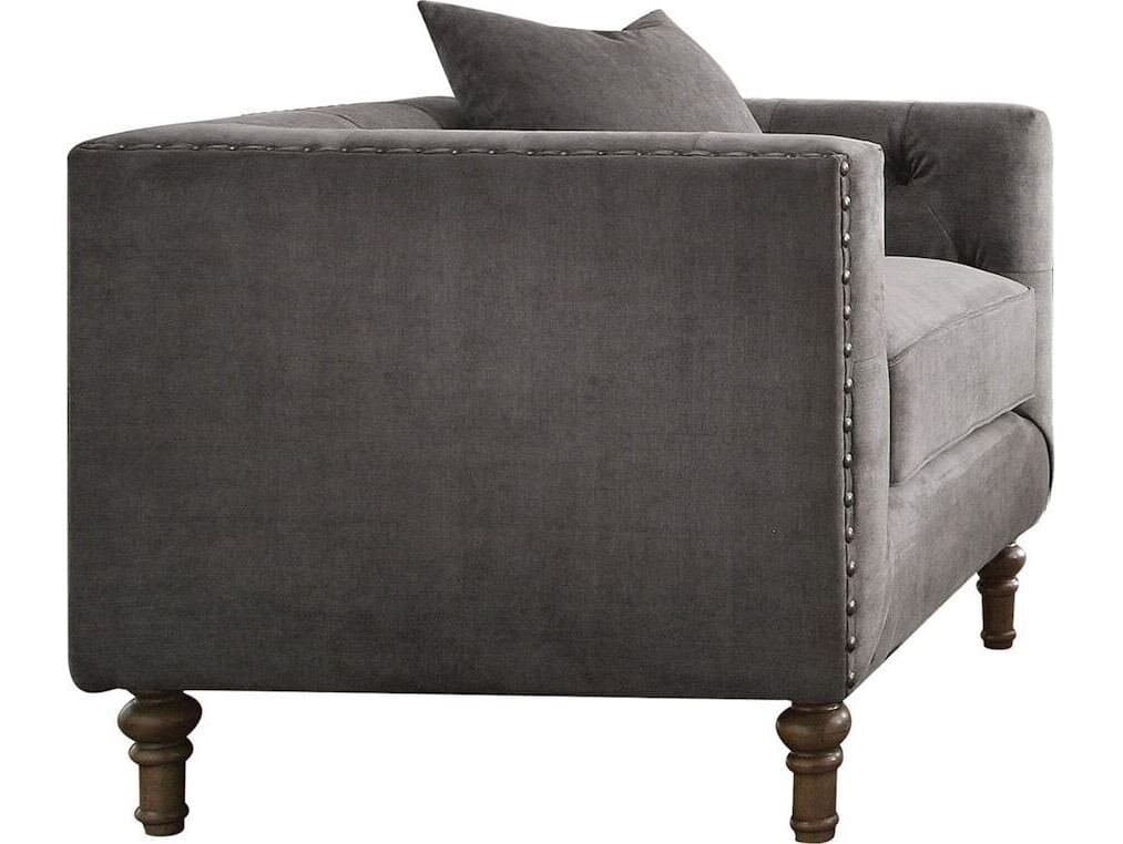 Acme Furniture Sidonia Gray Velvet Accent Chair