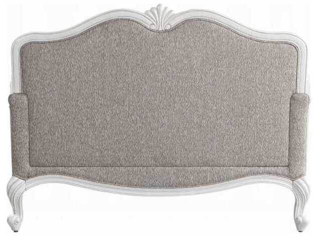 Acme Furniture Ciddrenar Fabric White Gray Upholstered Loveseat