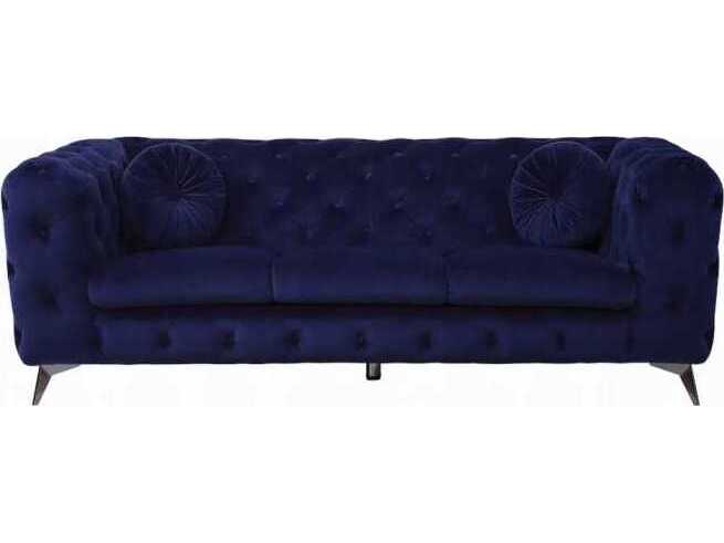 Acme Furniture Atronia Blue Velvet Upholstered Sofa
