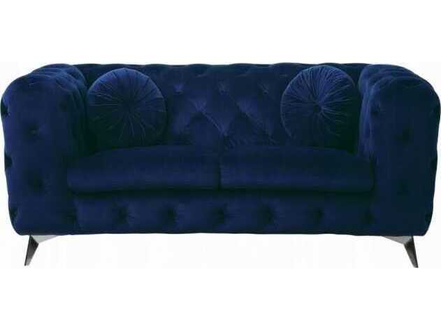 Acme Furniture Atronia Blue Velvet Upholstered Loveseat