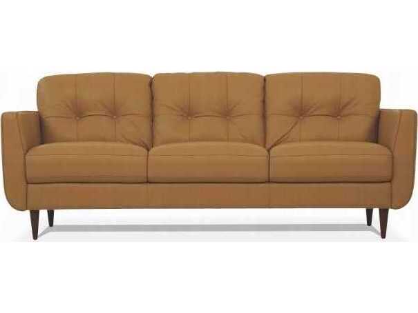 Acme Furniture Radwan Camel Brown Leather Sofa