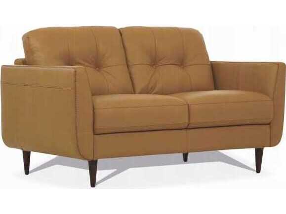 Acme Furniture Radwan Camel Brown Leather Loveseat