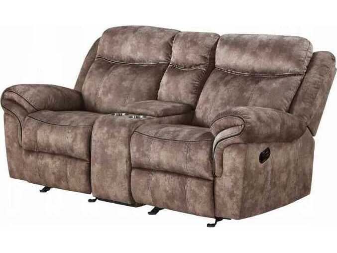 Acme Furniture Zubaida Two Tone Chocolate Velvet Brown Upholstered Loveseat