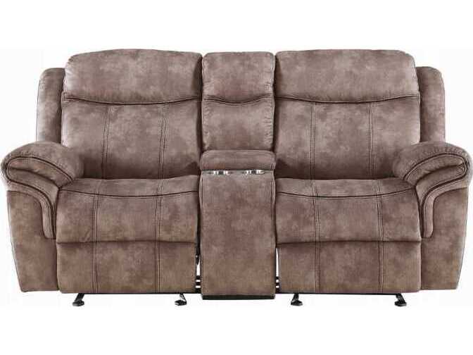 Acme Furniture Zubaida Two Tone Chocolate Velvet Brown Upholstered Loveseat