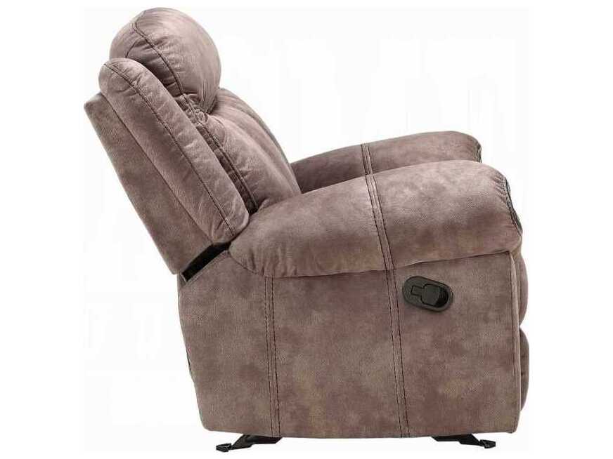 Acme Furniture Zubaida Two Tone Chocolate Velvet Brown Upholstered Loveseat