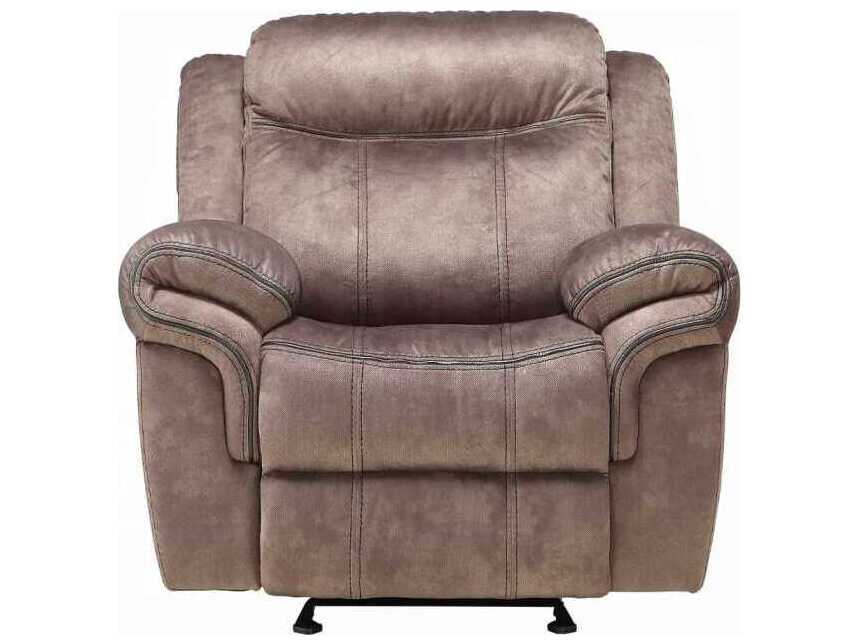 Acme Furniture Zubaida Two Tone Chocolate Velvet Brown Upholstered Recliner