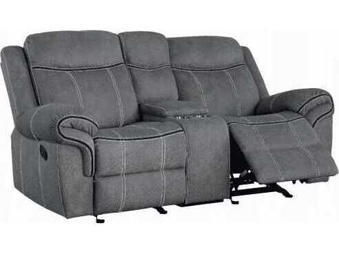 Acme Furniture Zubaida Two Tone Gray Velvet Upholstered Loveseat