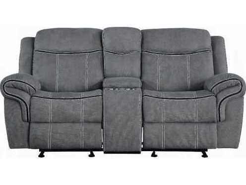 Acme Furniture Zubaida Two Tone Gray Velvet Upholstered Loveseat