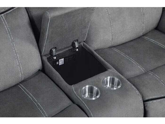 Acme Furniture Zubaida Two Tone Gray Velvet Upholstered Loveseat