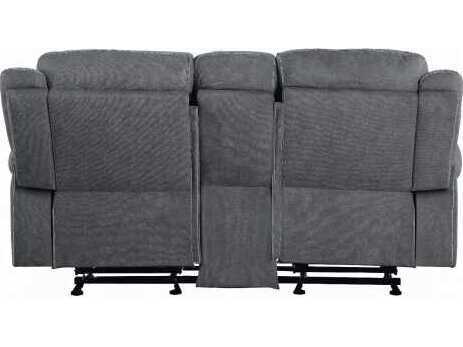 Acme Furniture Zubaida Two Tone Gray Velvet Upholstered Loveseat