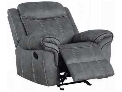 Acme Furniture Zubaida Two Tone Gray Velvet Upholstered Recliner