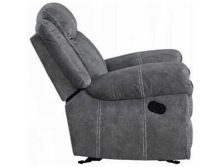 Acme Furniture Zubaida Two Tone Gray Velvet Upholstered Recliner