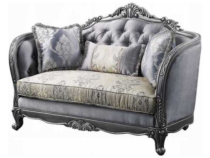 Acme Furniture Ariadne Fabric Platinum Gray Upholstered Loveseat