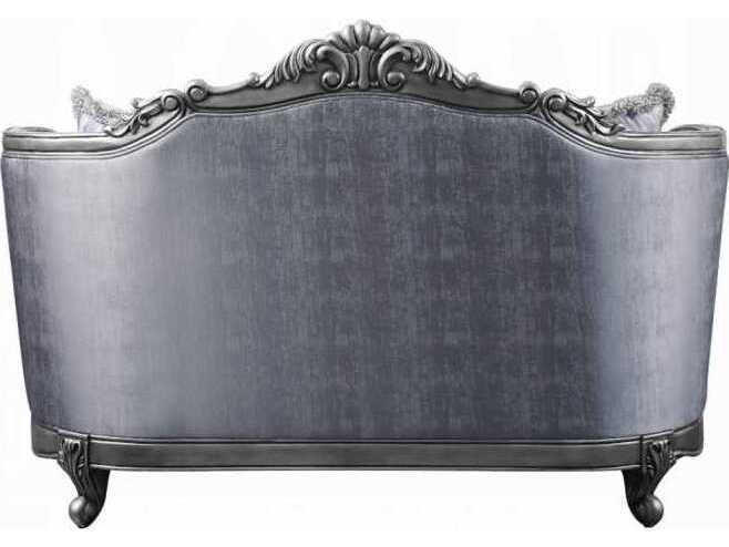 Acme Furniture Ariadne Fabric Platinum Gray Upholstered Loveseat