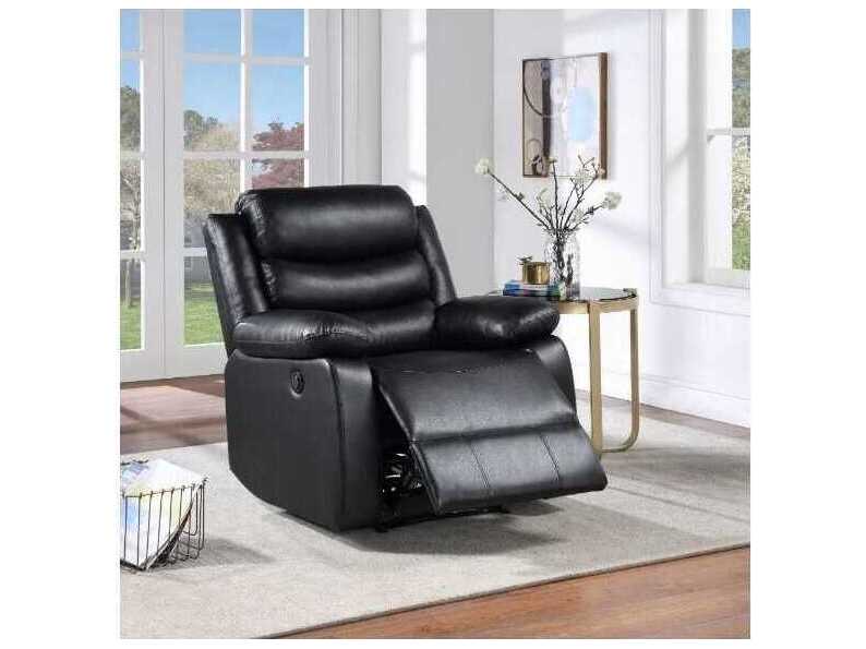 Acme Furniture Eilbra Black Synthetic Leather Faux Recliner
