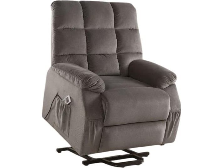 Acme Furniture Ipompea Gray Velvet Upholstered Recliner