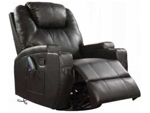 Acme Furniture Waterlily Swivel Black Faux Leather Chair