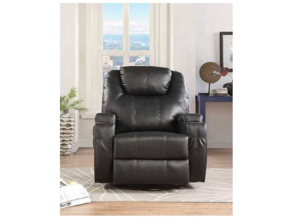 Acme Furniture Waterlily Swivel Black Faux Leather Chair